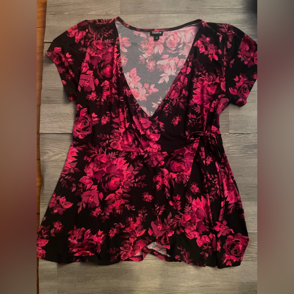 EUC Faux Wrap Blouse